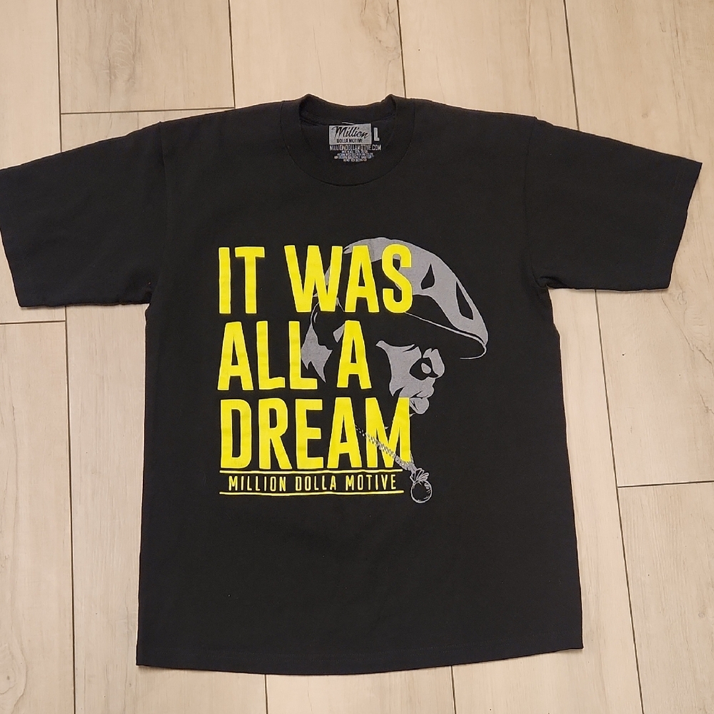 Black T-Shirt with Yellow Print